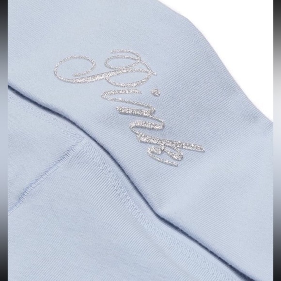 victoria secret PINK foldover flare legging sterling blue bling LARGE REGULAR - Picture 2 of 4